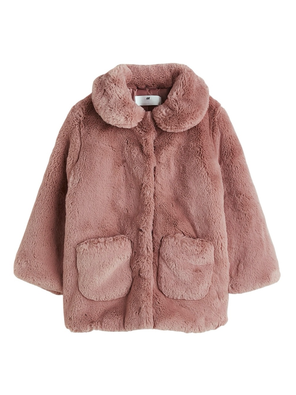 H&M girls size 8 faux fur coat
